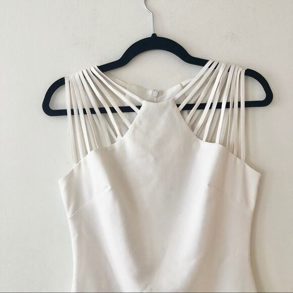 Dress the Population Cora White Strappy Shoulder Sheath Mini Dress - Picture 3 of 9